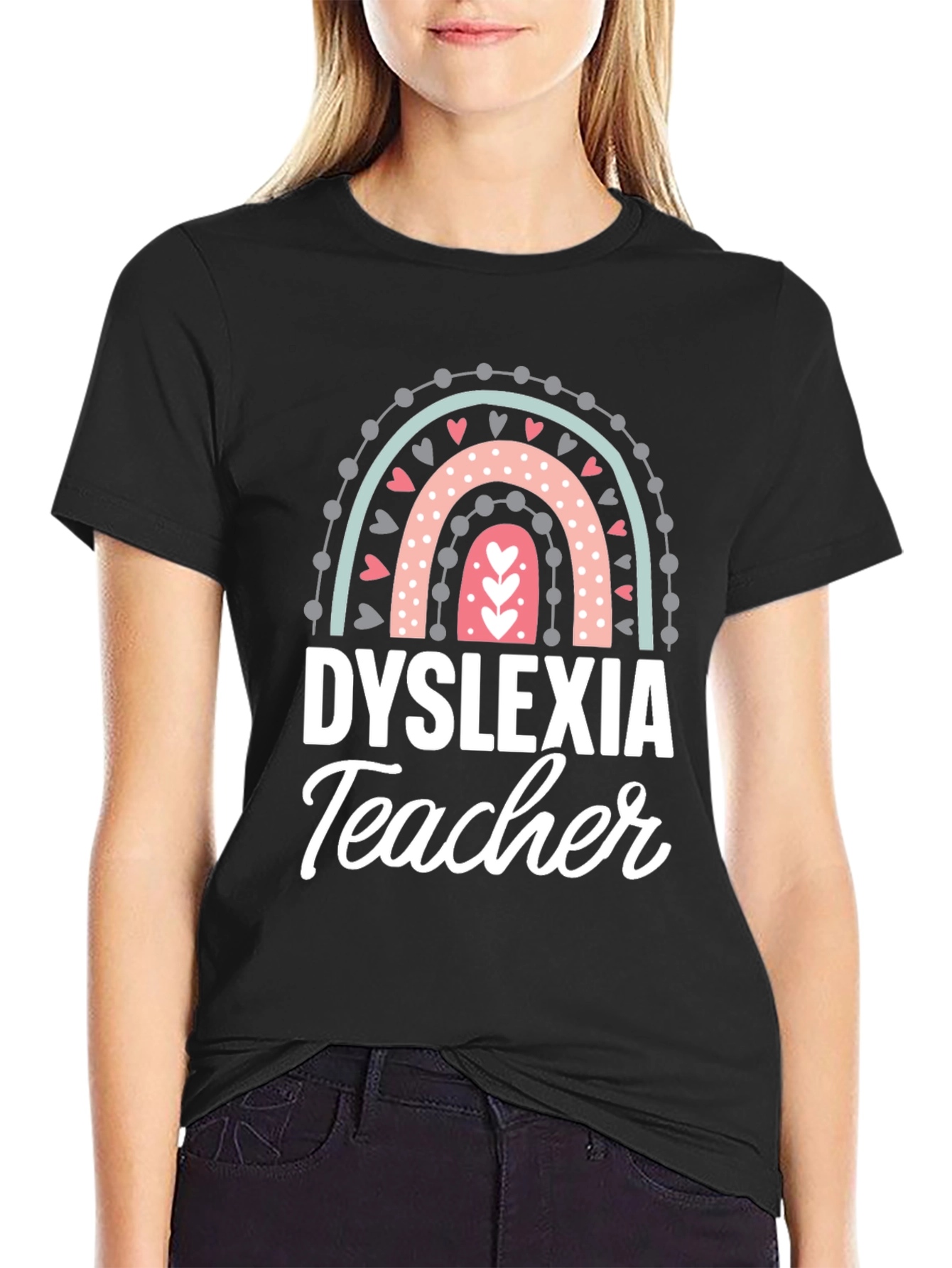 Dyslexia Teacher Rainbow Graphic Tee