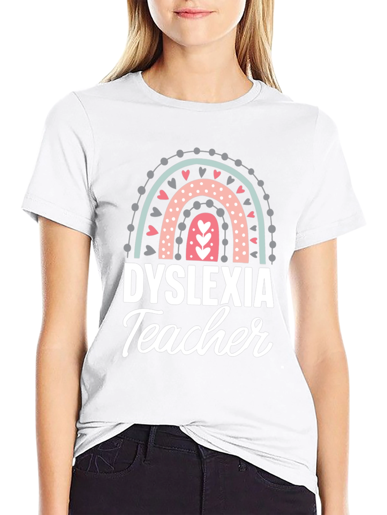 Dyslexia Teacher Rainbow Graphic Tee