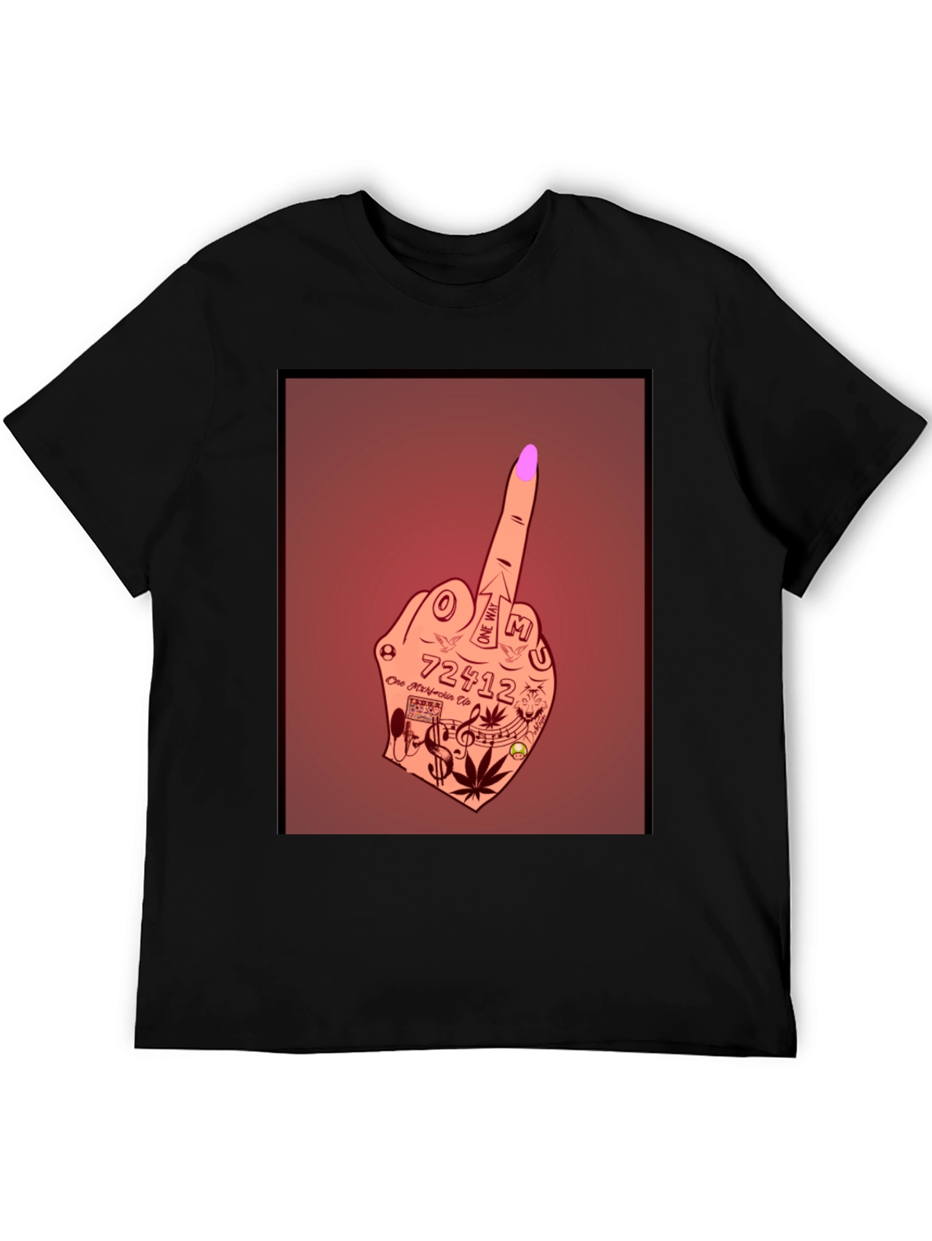Tattoo Hand Gesture Graphic Tee - Bold Style