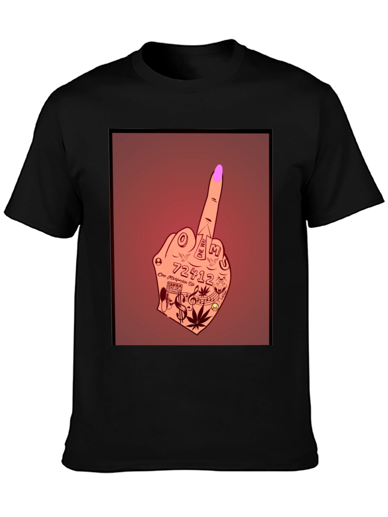 Tattoo Hand Gesture Graphic Tee - Bold Style