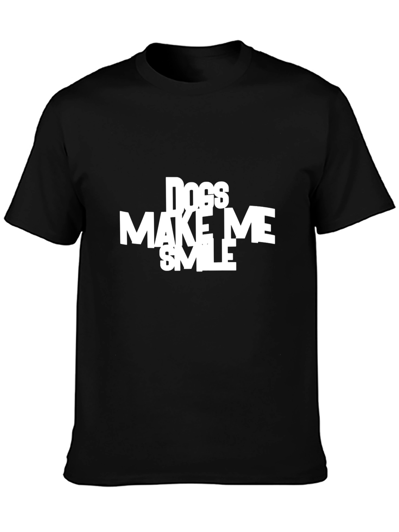 Dogs Make Me Smile Black Graphic Tee