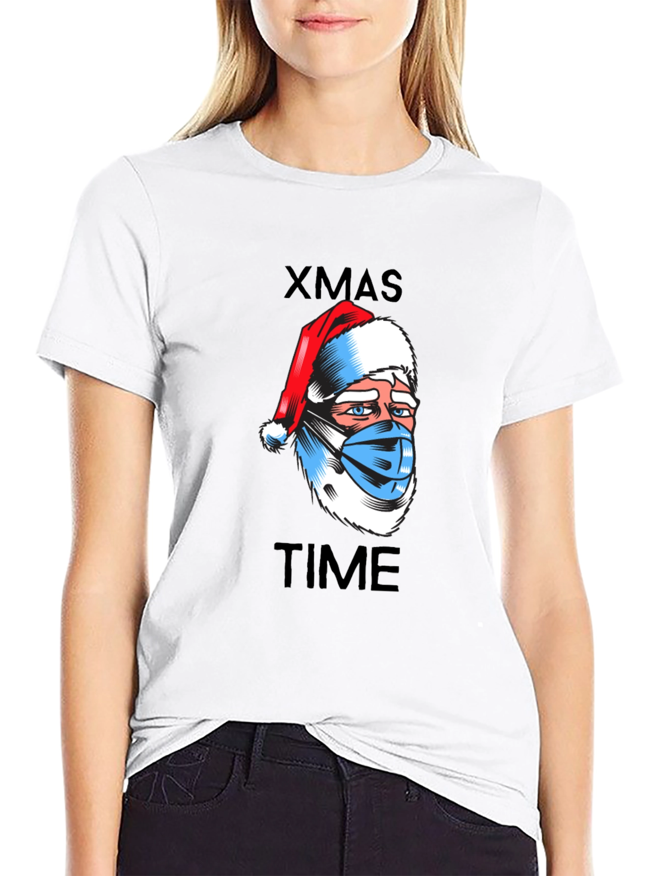 Xmas Time Masked Santa Graphic Tee