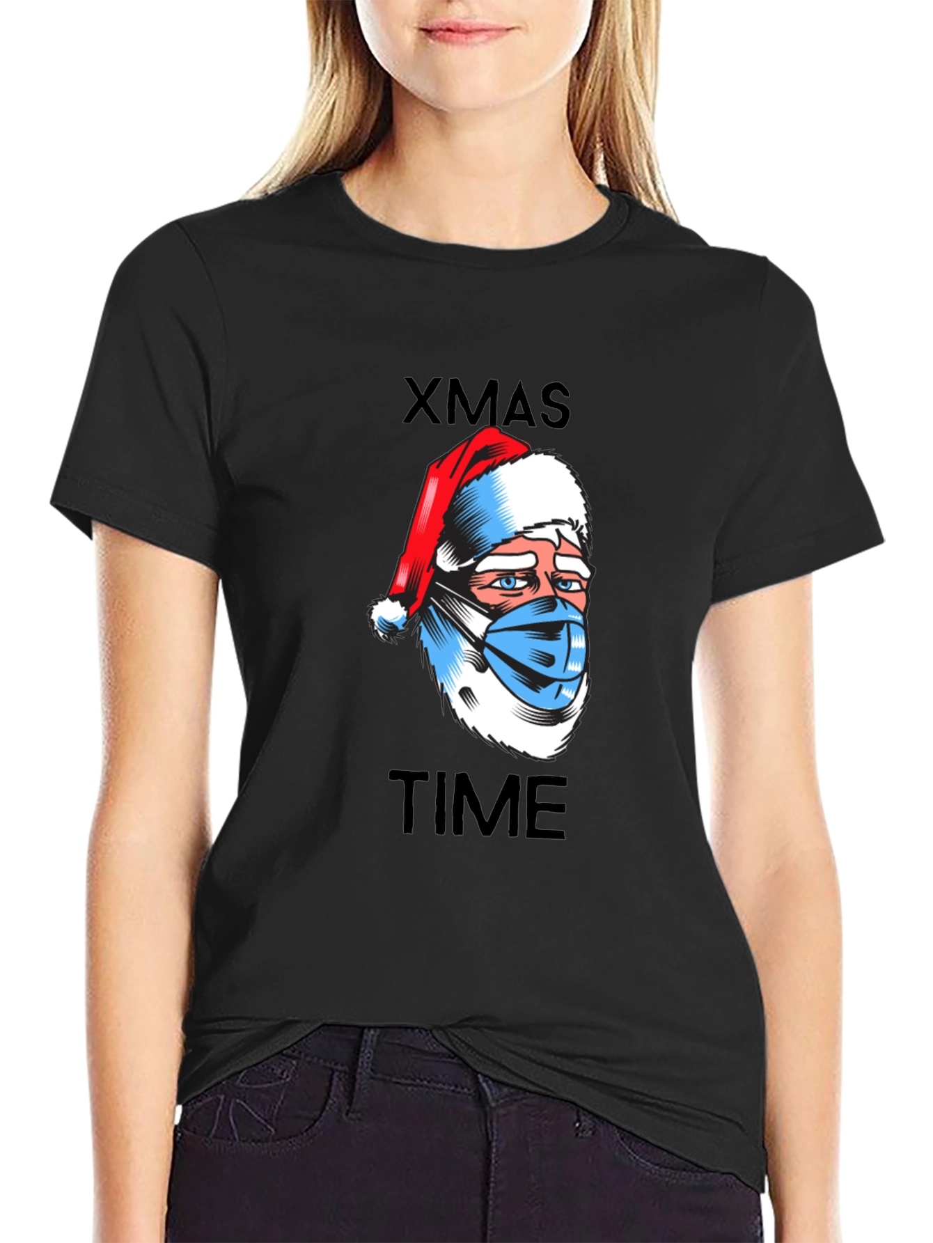 Xmas Time Masked Santa Graphic Tee