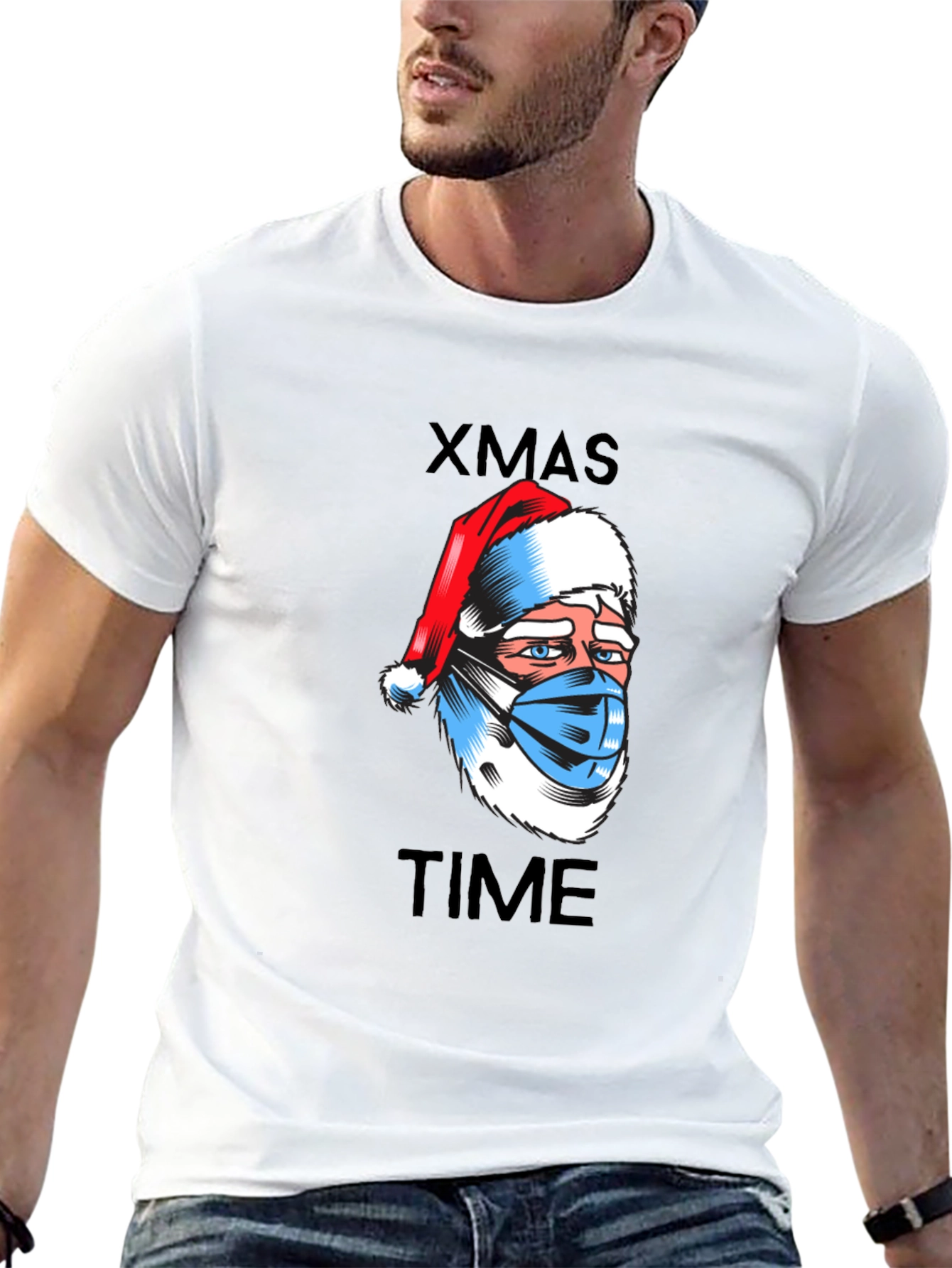 Xmas Time Masked Santa Graphic Tee