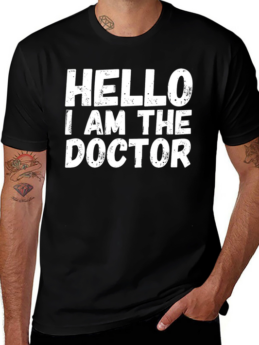 Hello I Am The Doctor T-Shirt - Black Novelty Tee