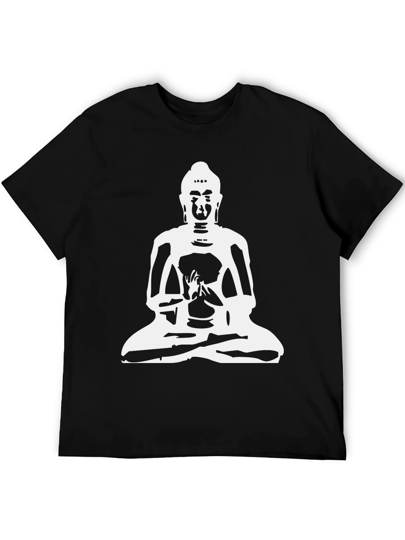 Buddha Graphic Print Black T-Shirt - Meditative Style