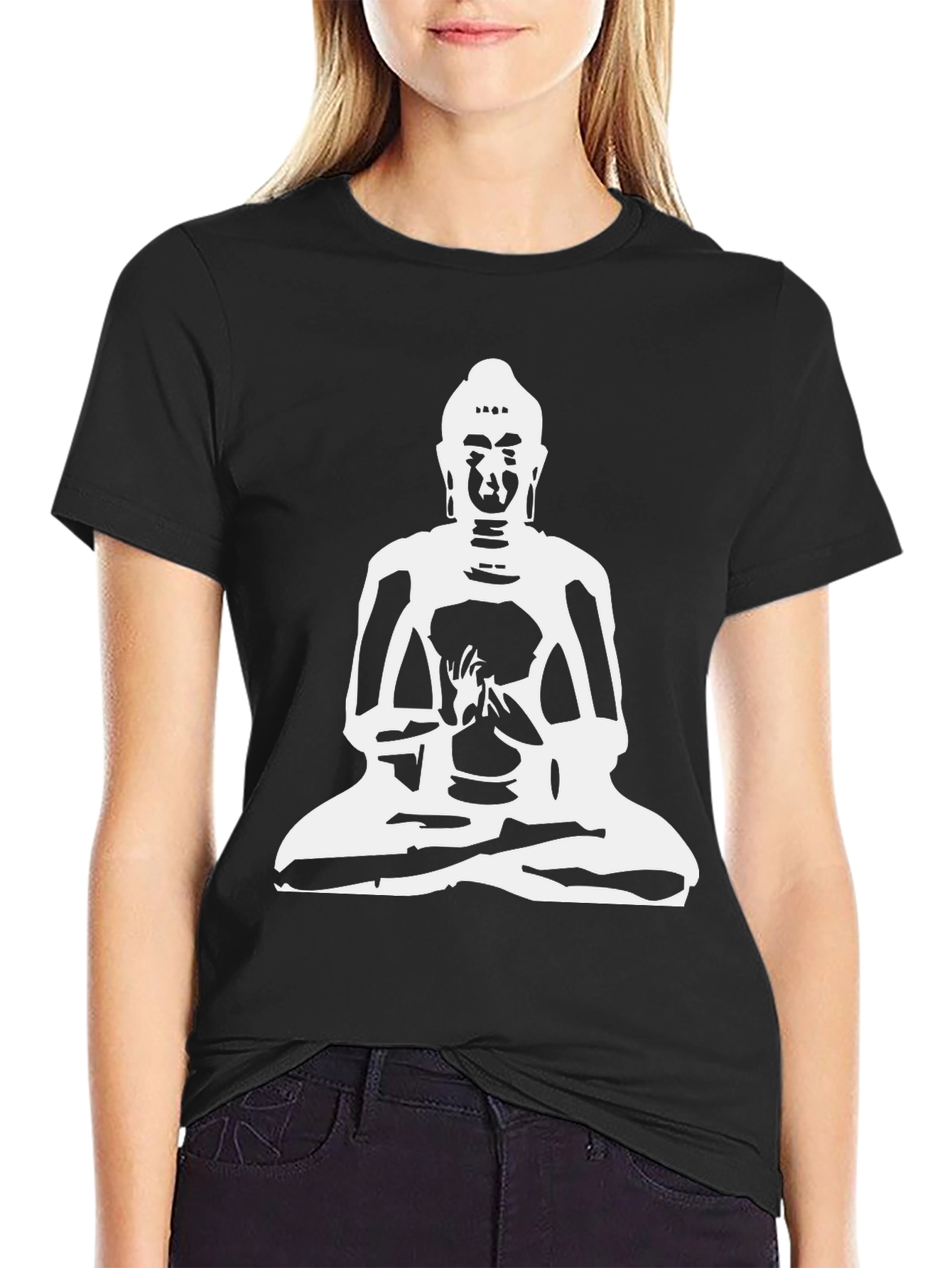 Buddha Graphic Print Black T-Shirt - Meditative Style