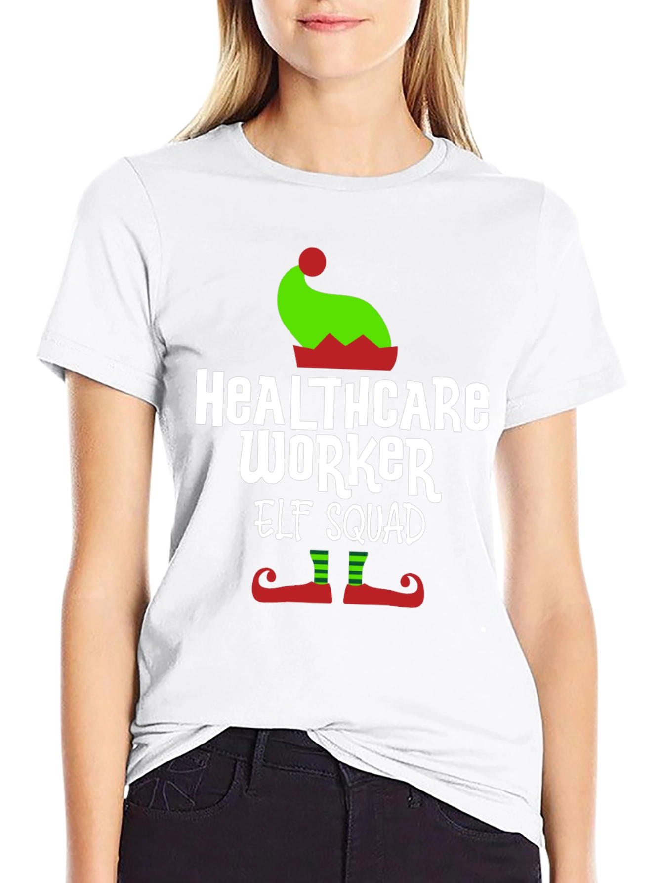 Healthcare Worker Elf Squad Christmas T-Shirt