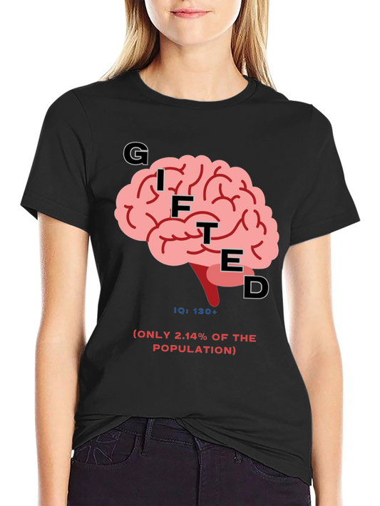 Gifted Brain Graphic Tee - Mens Black T-Shirt IQ 130+