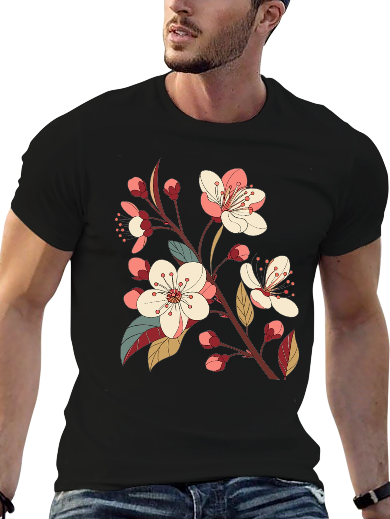 Black Cherry Blossom Graphic Tee