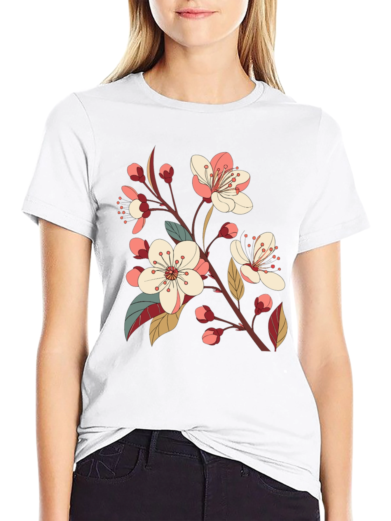 Black Cherry Blossom Graphic Tee
