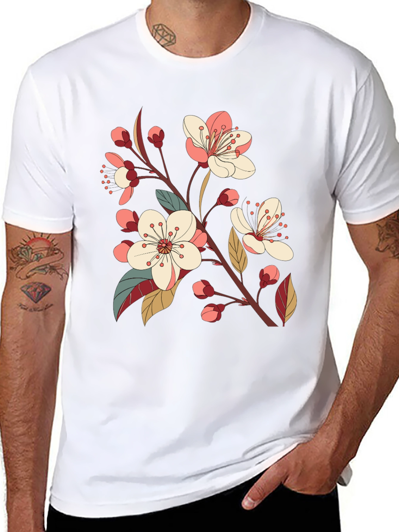 Black Cherry Blossom Graphic Tee