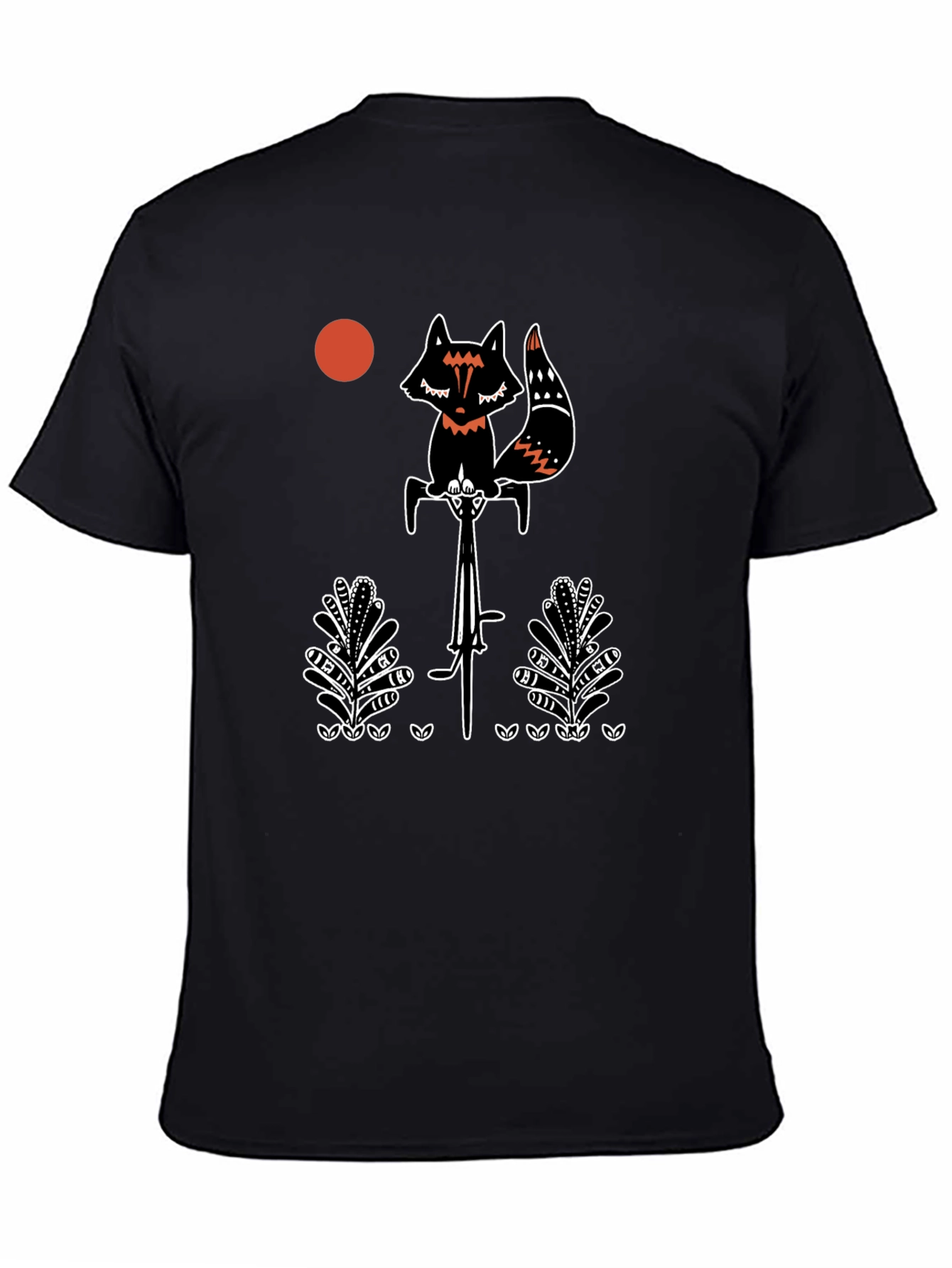 Fox on Bicycle Graphic Tee - Mens Black T-Shirt