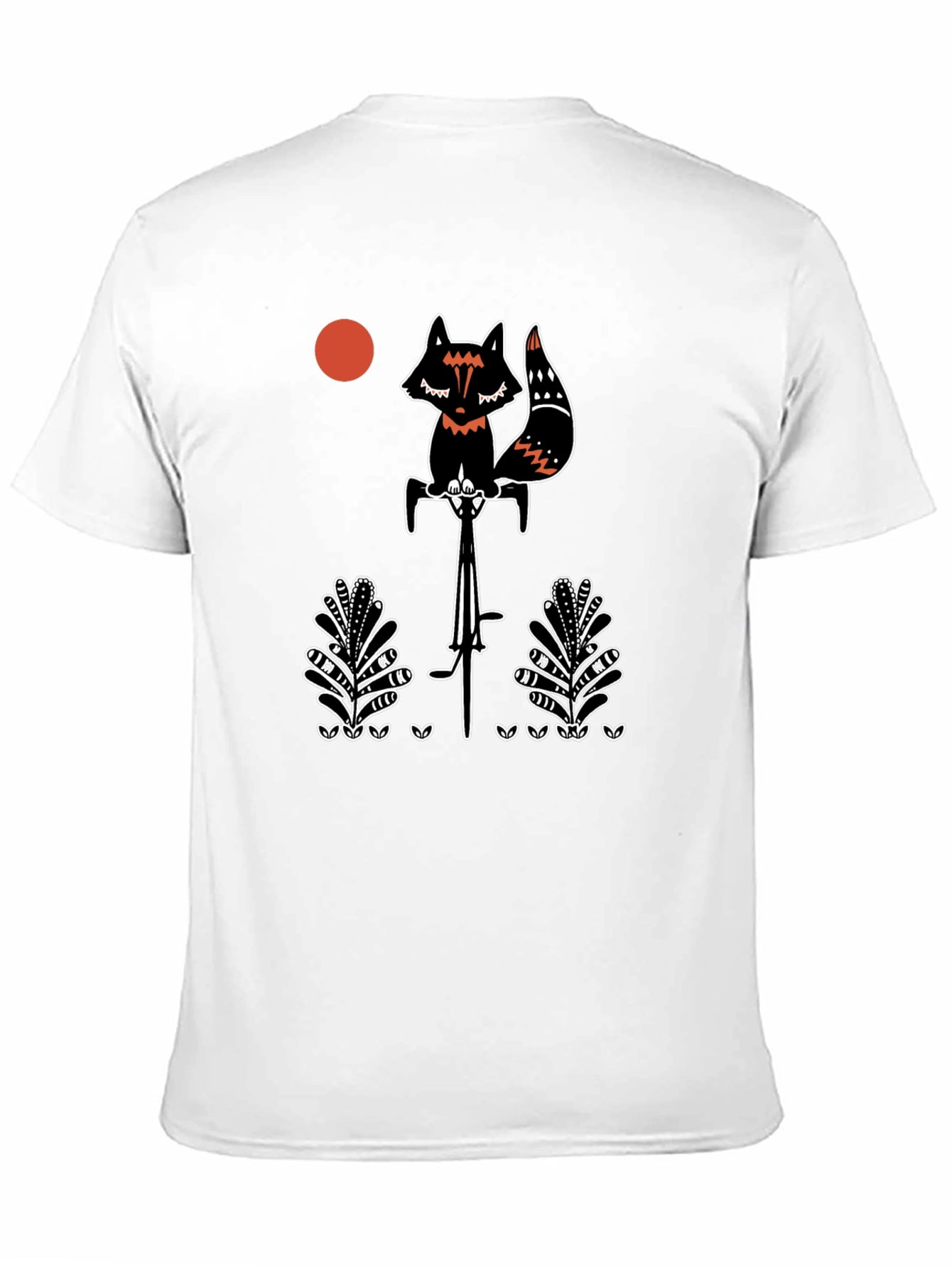 Fox on Bicycle Graphic Tee - Mens Black T-Shirt