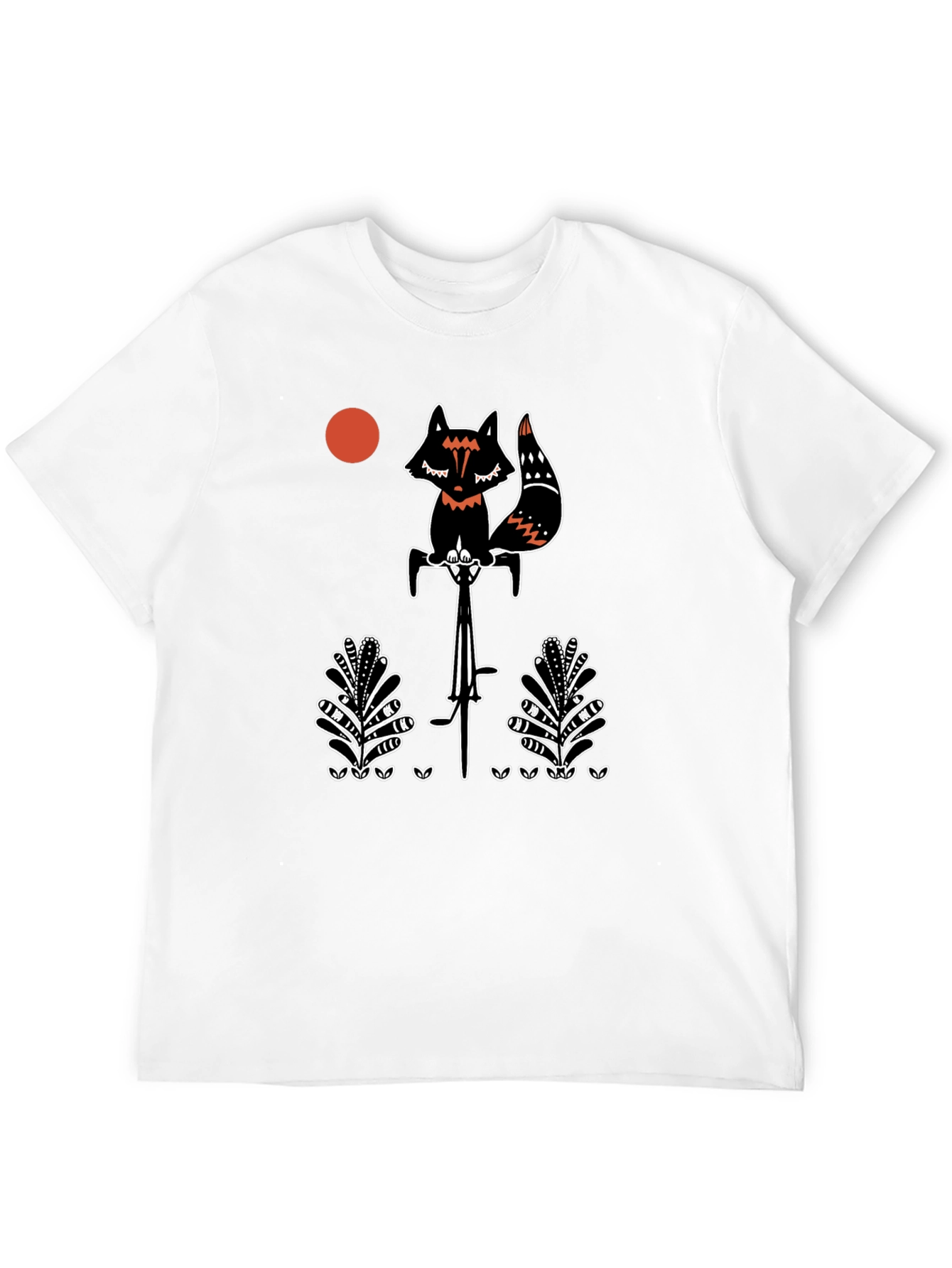 Fox on Bicycle Graphic Tee - Mens Black T-Shirt