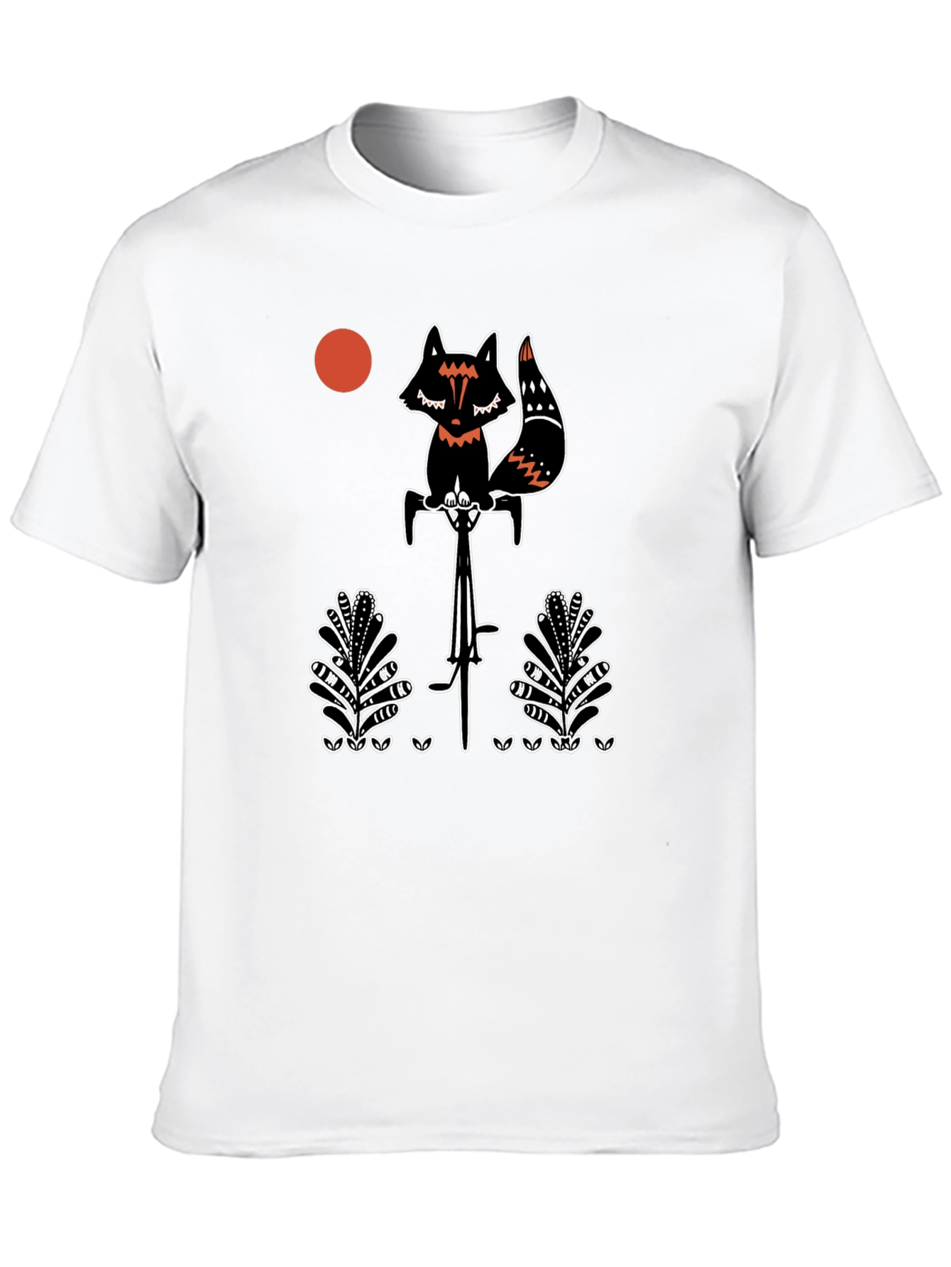 Fox on Bicycle Graphic Tee - Mens Black T-Shirt