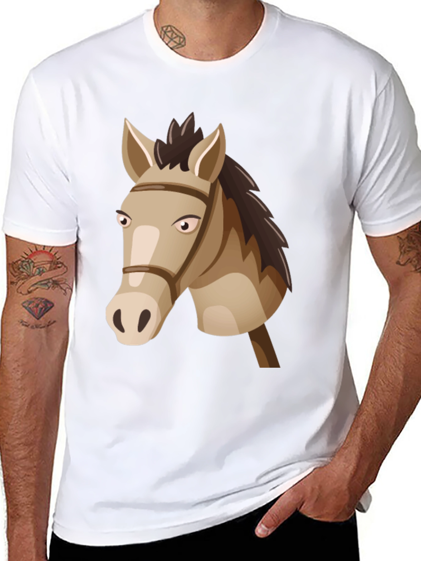Horse Head Graphic Tee - Black