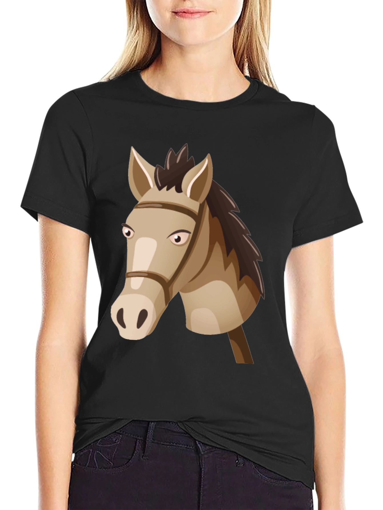 Horse Head Graphic Tee - Black