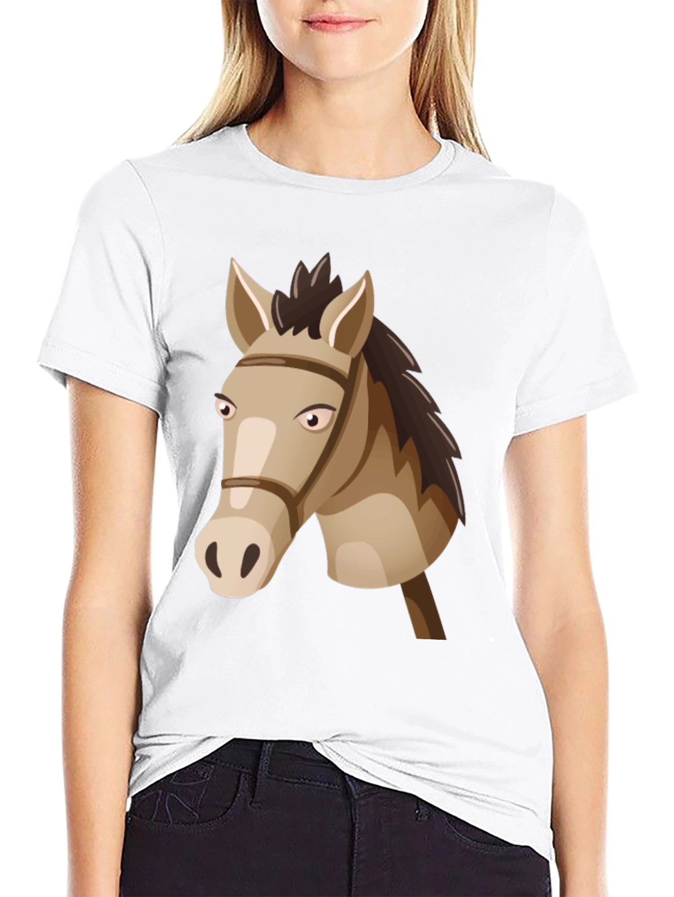 Horse Head Graphic Tee - Black