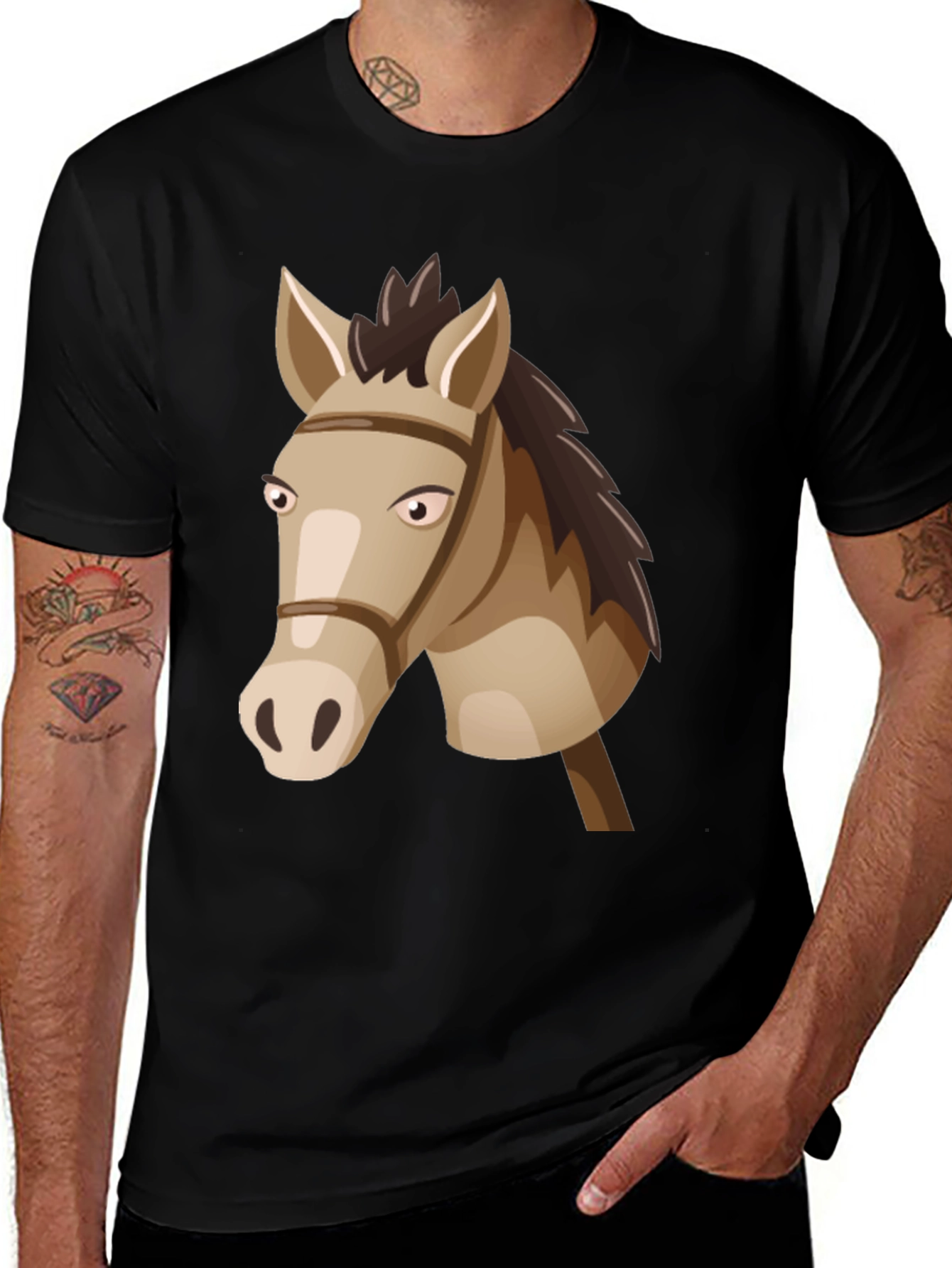 Horse Head Graphic Tee - Black