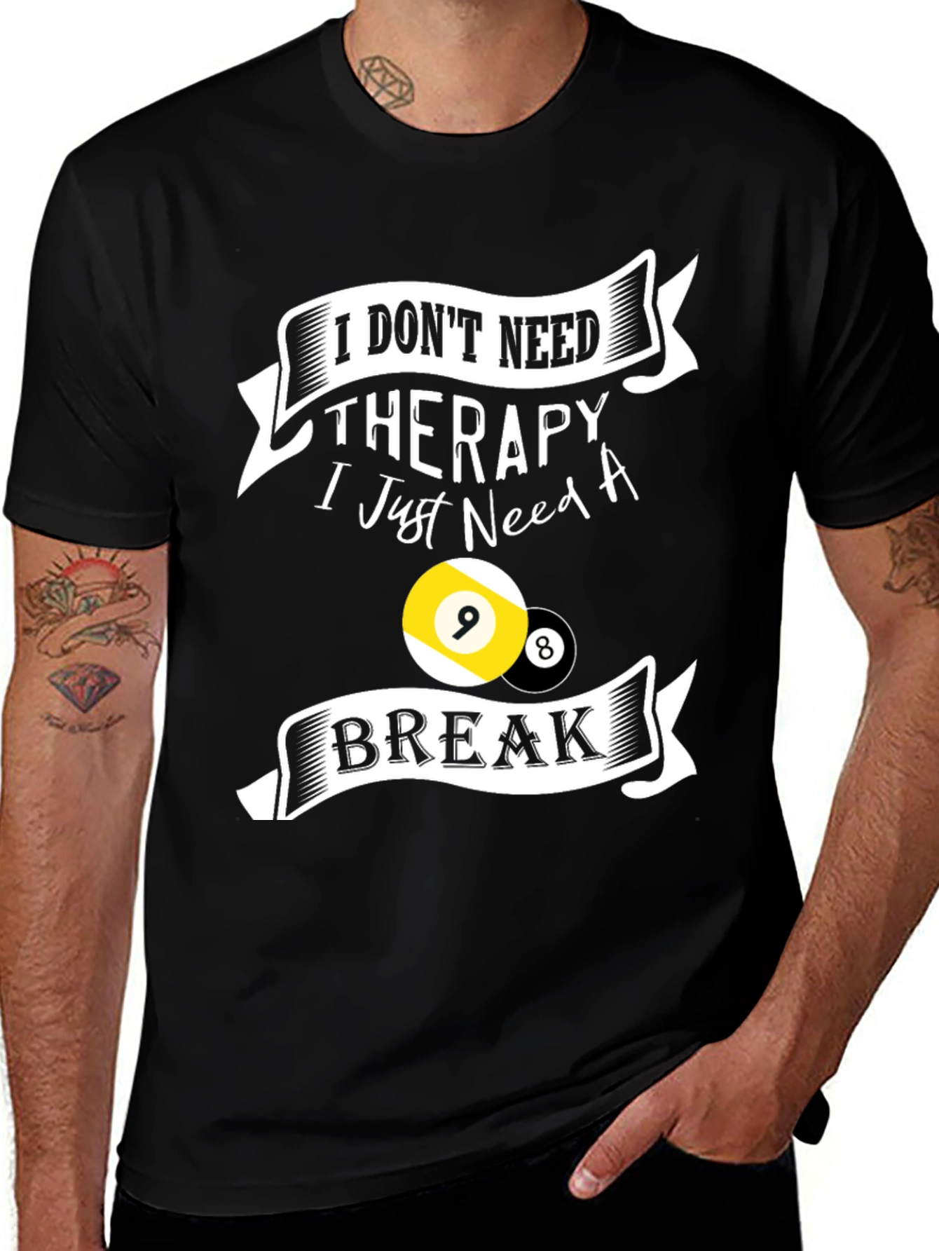 Therapy Break Billiards T-Shirt - Black