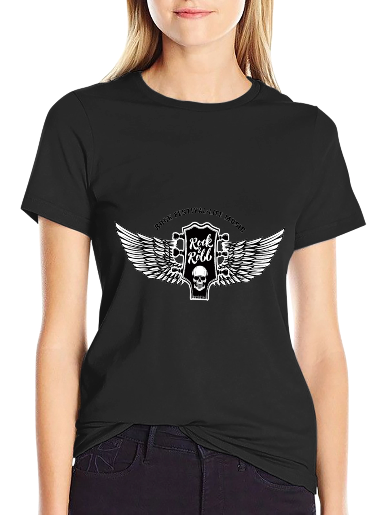 Rock Festival Black Graphic T-Shirt