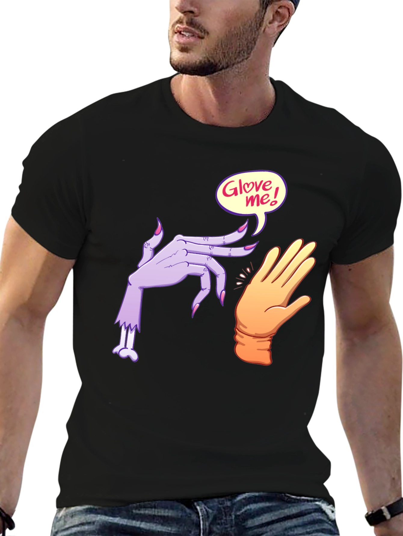 Glove Me Zombie Hand Black T-Shirt