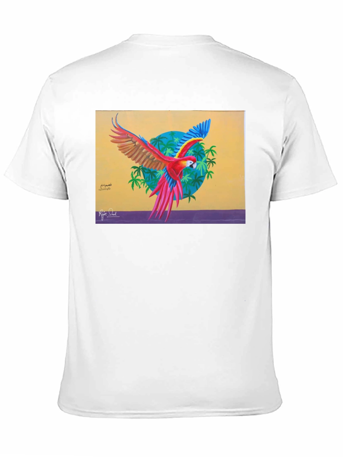 Tropical Parrot Graphic Tee - Vivid Art Print