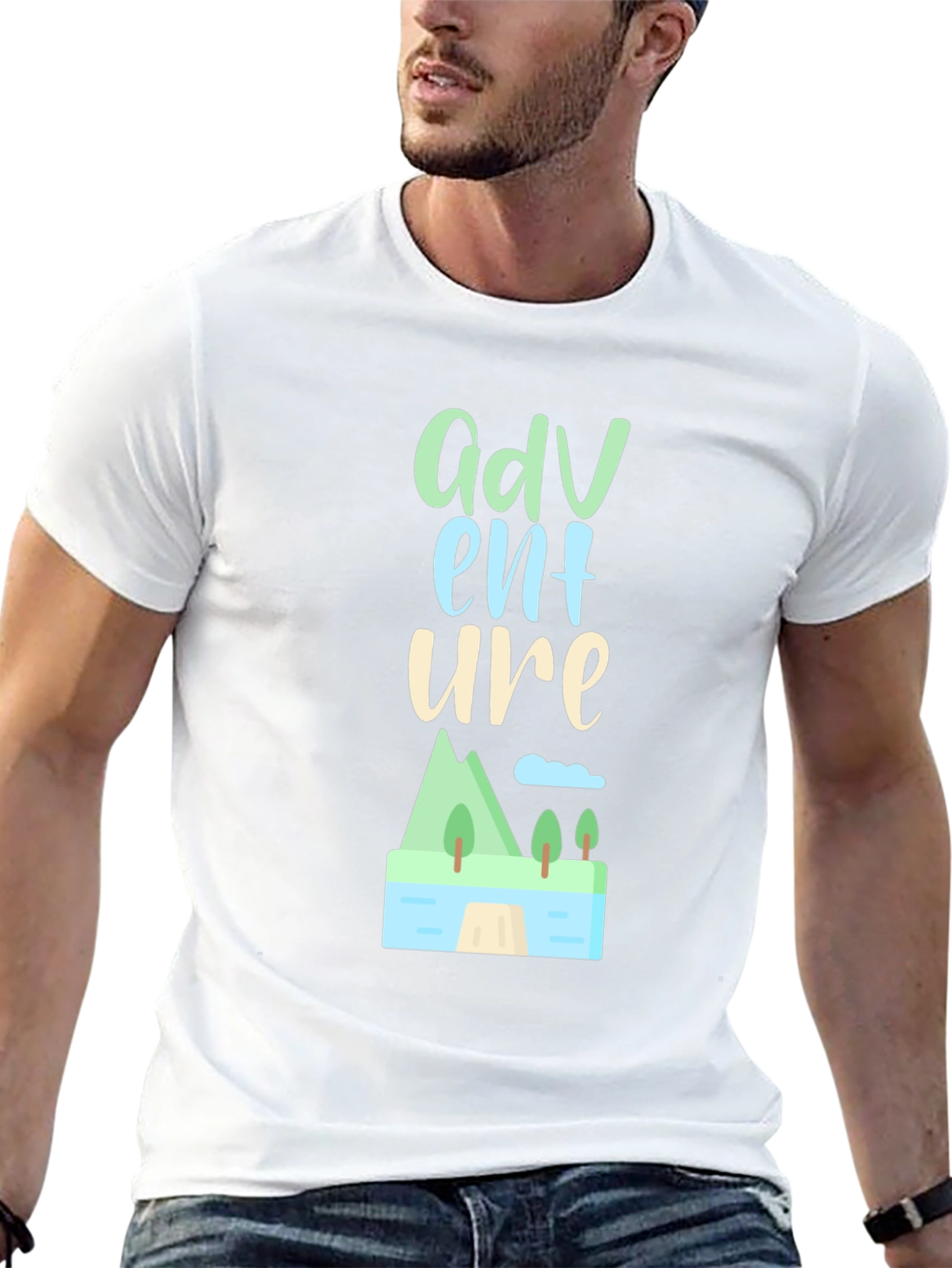 Adventure Graphic Tee - Stylish Black Cotton T-Shirt