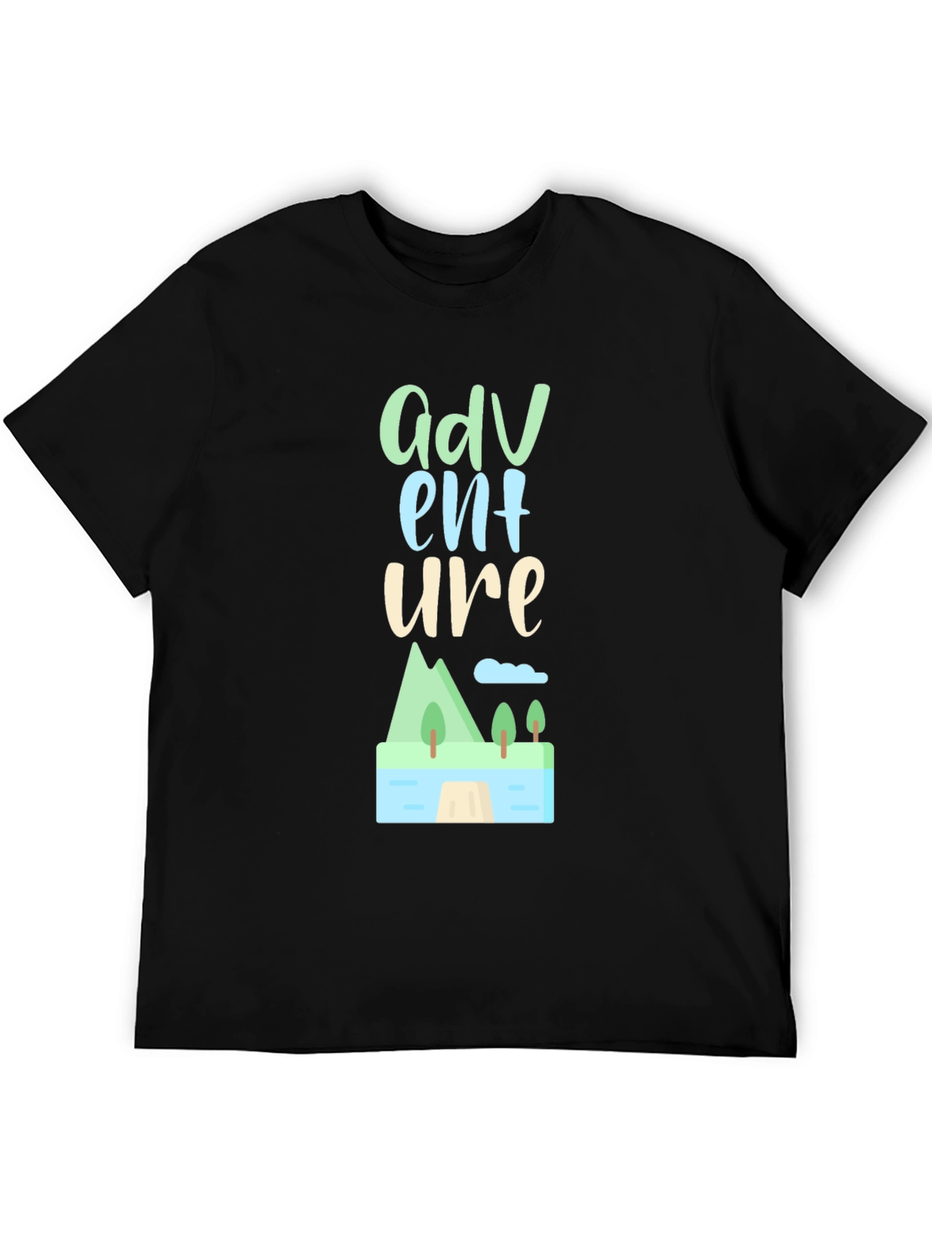 Adventure Graphic Tee - Stylish Black Cotton T-Shirt
