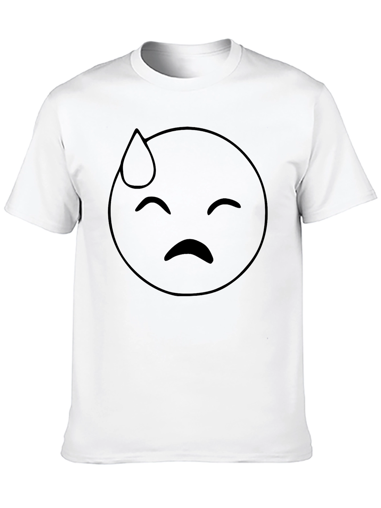 Black Emoji Sweat Drop Graphic Tee