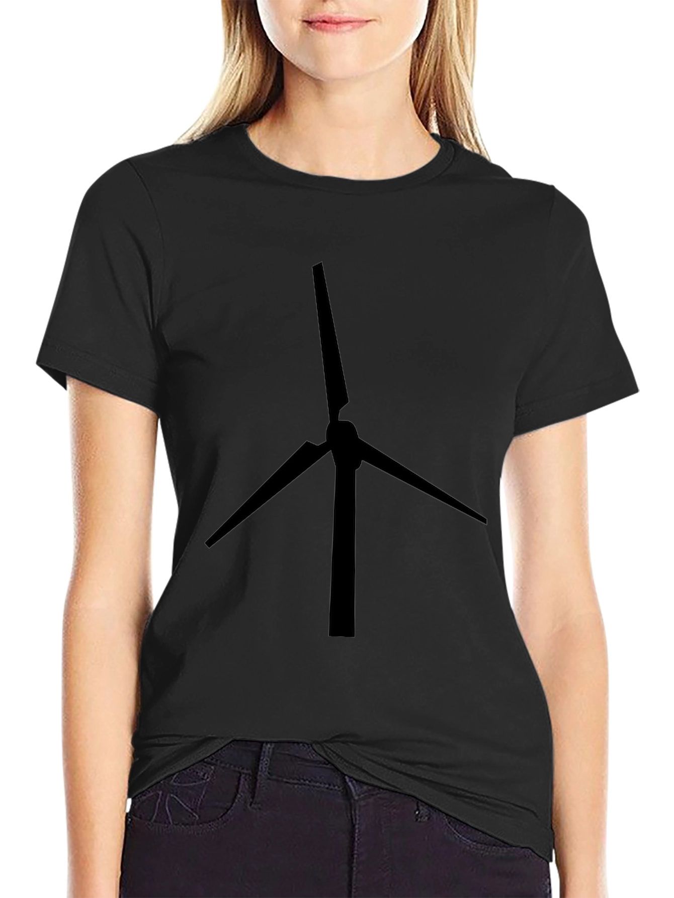 Black Wind Turbine Graphic Tee