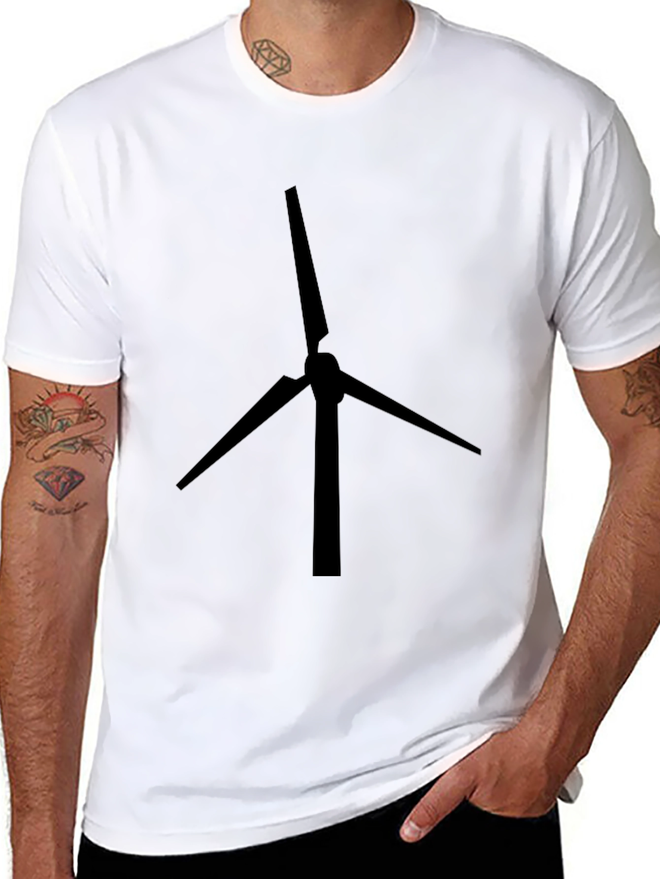 Black Wind Turbine Graphic Tee