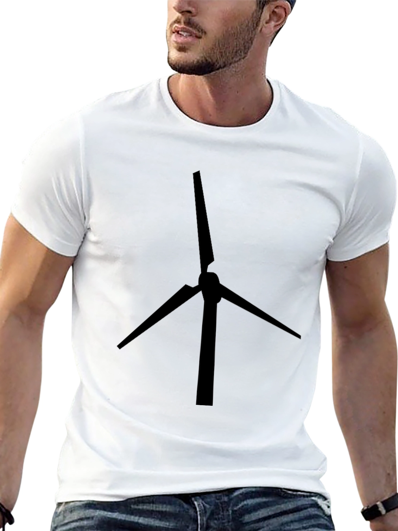 Black Wind Turbine Graphic Tee