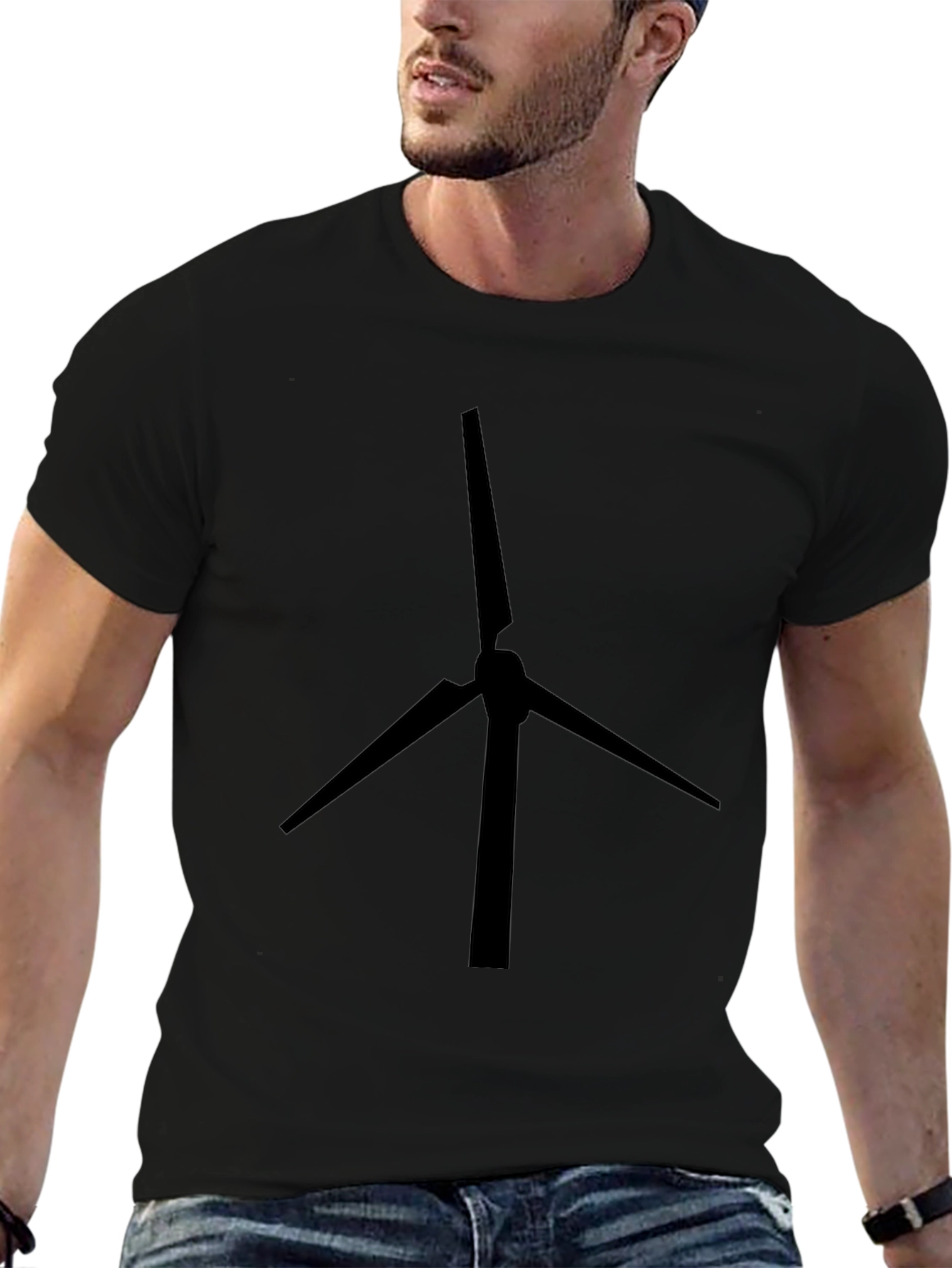 Black Wind Turbine Graphic Tee