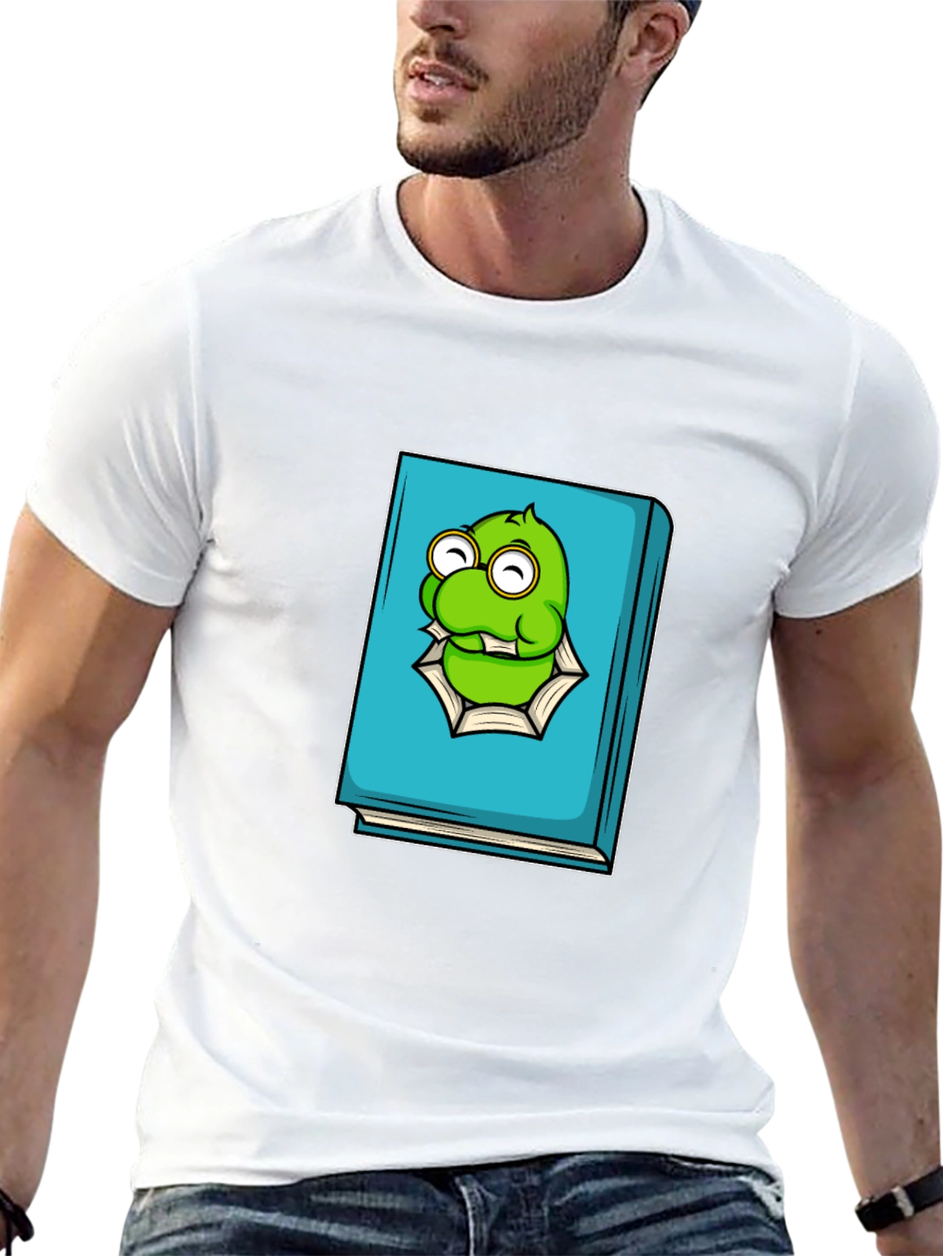 Monster Bookworm Tee - Black Cotton Graphic T-Shirt
