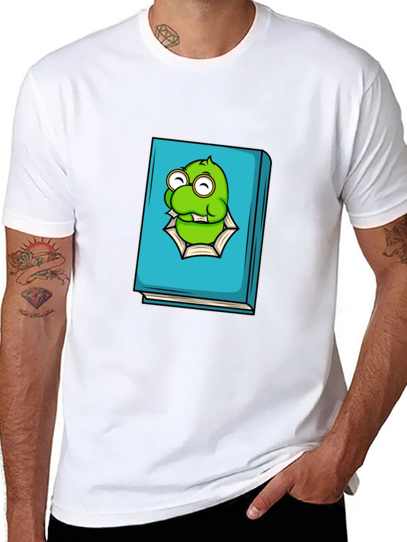 Monster Bookworm Tee - Black Cotton Graphic T-Shirt