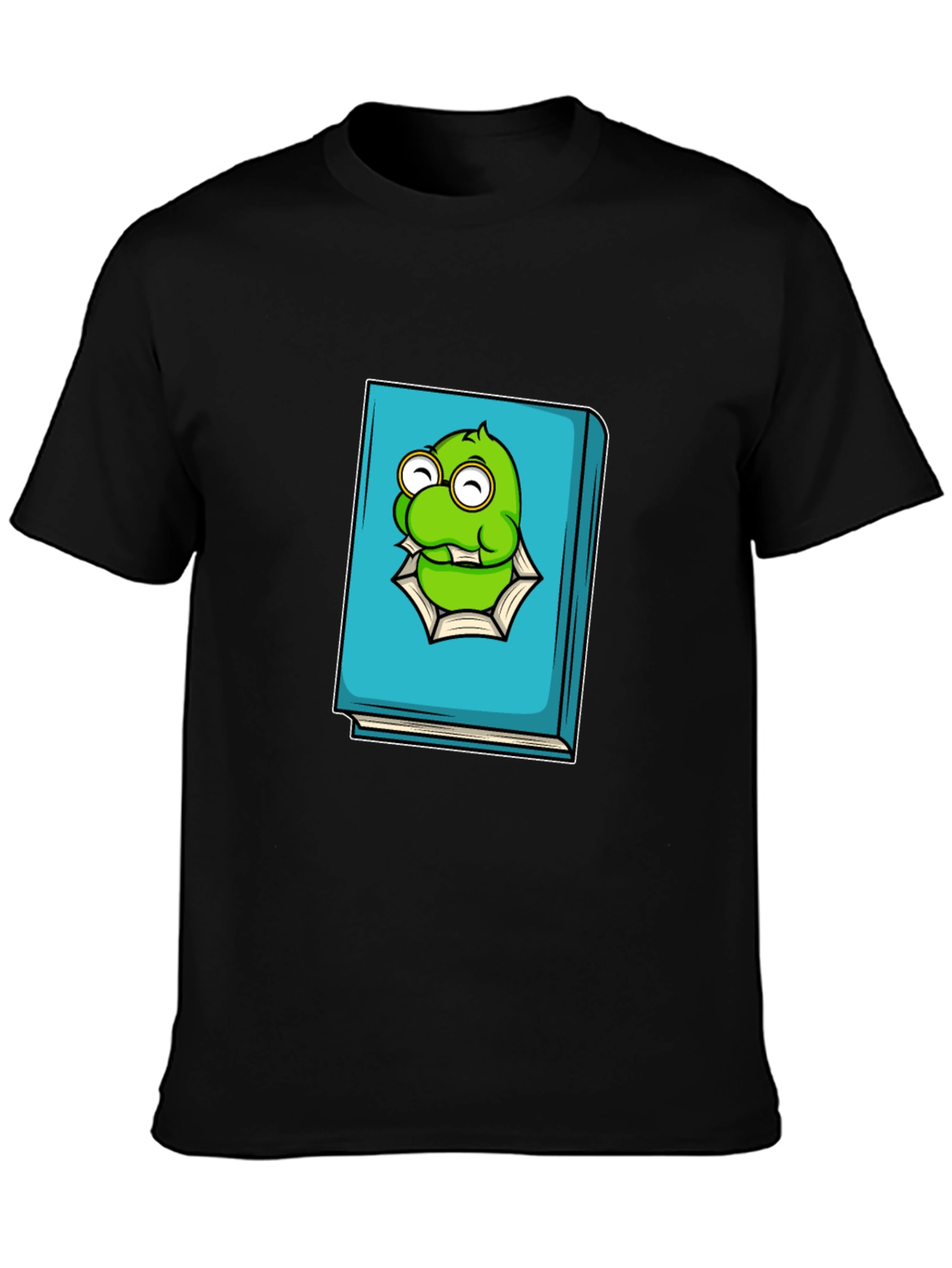 Monster Bookworm Tee - Black Cotton Graphic T-Shirt