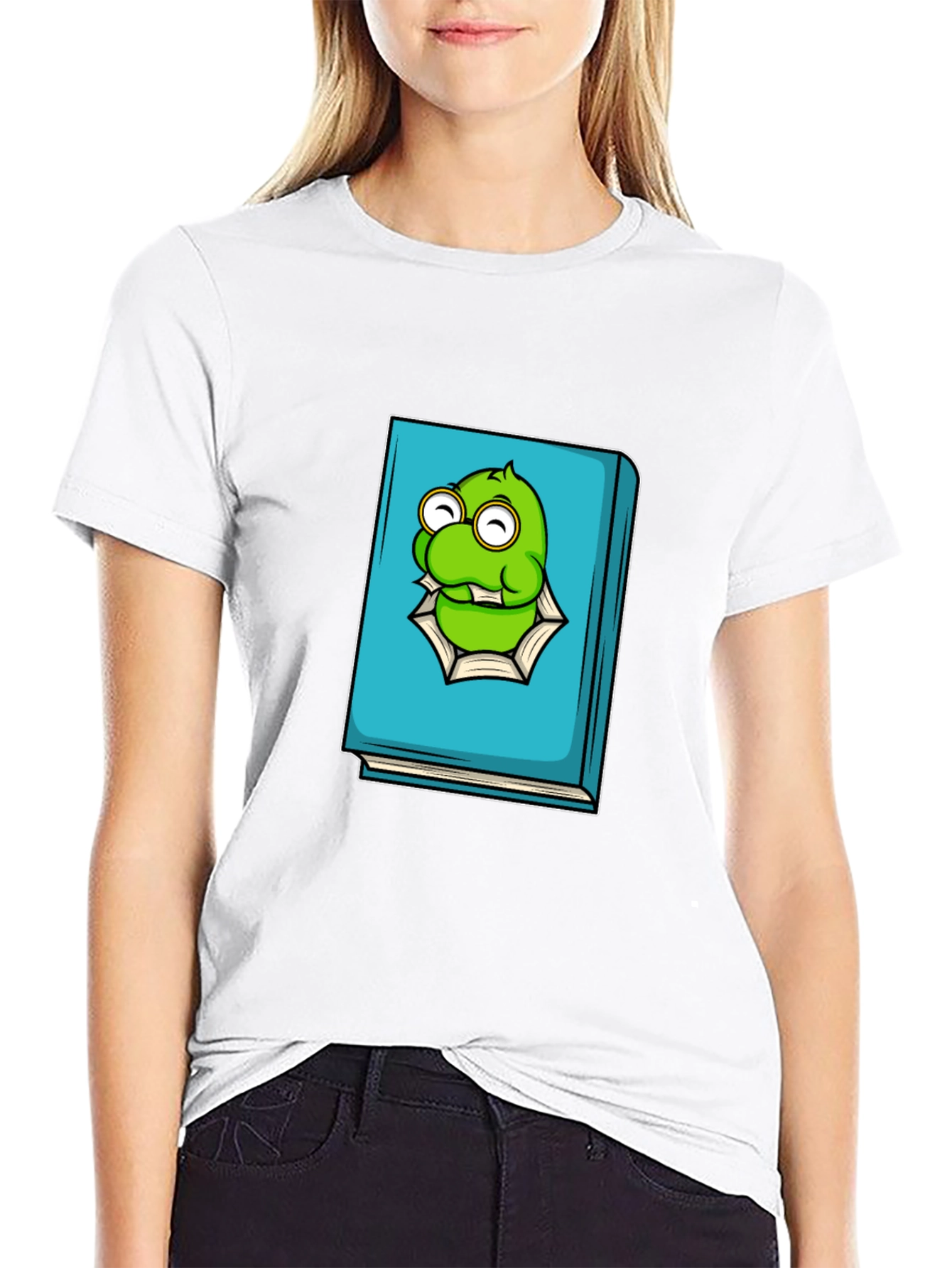 Monster Bookworm Tee - Black Cotton Graphic T-Shirt
