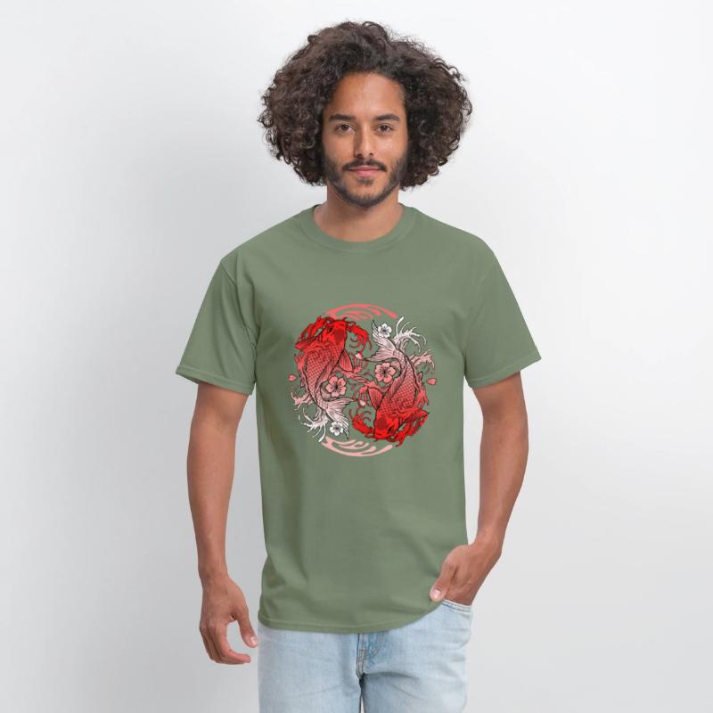 Cherry Blossom Shirt, Japanese Koi Carp