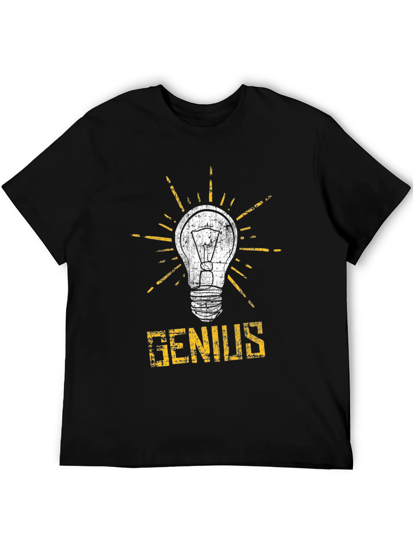 Genius Lightbulb Graphic T-Shirt - Black