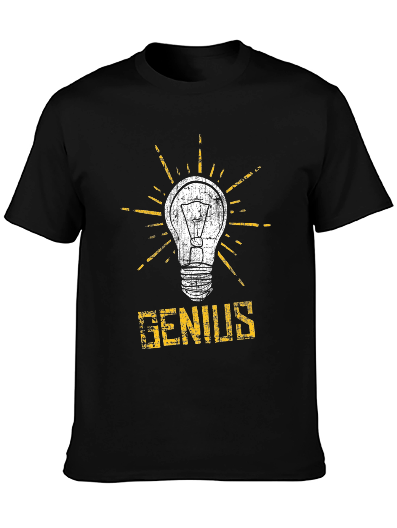 Genius Lightbulb Graphic T-Shirt - Black