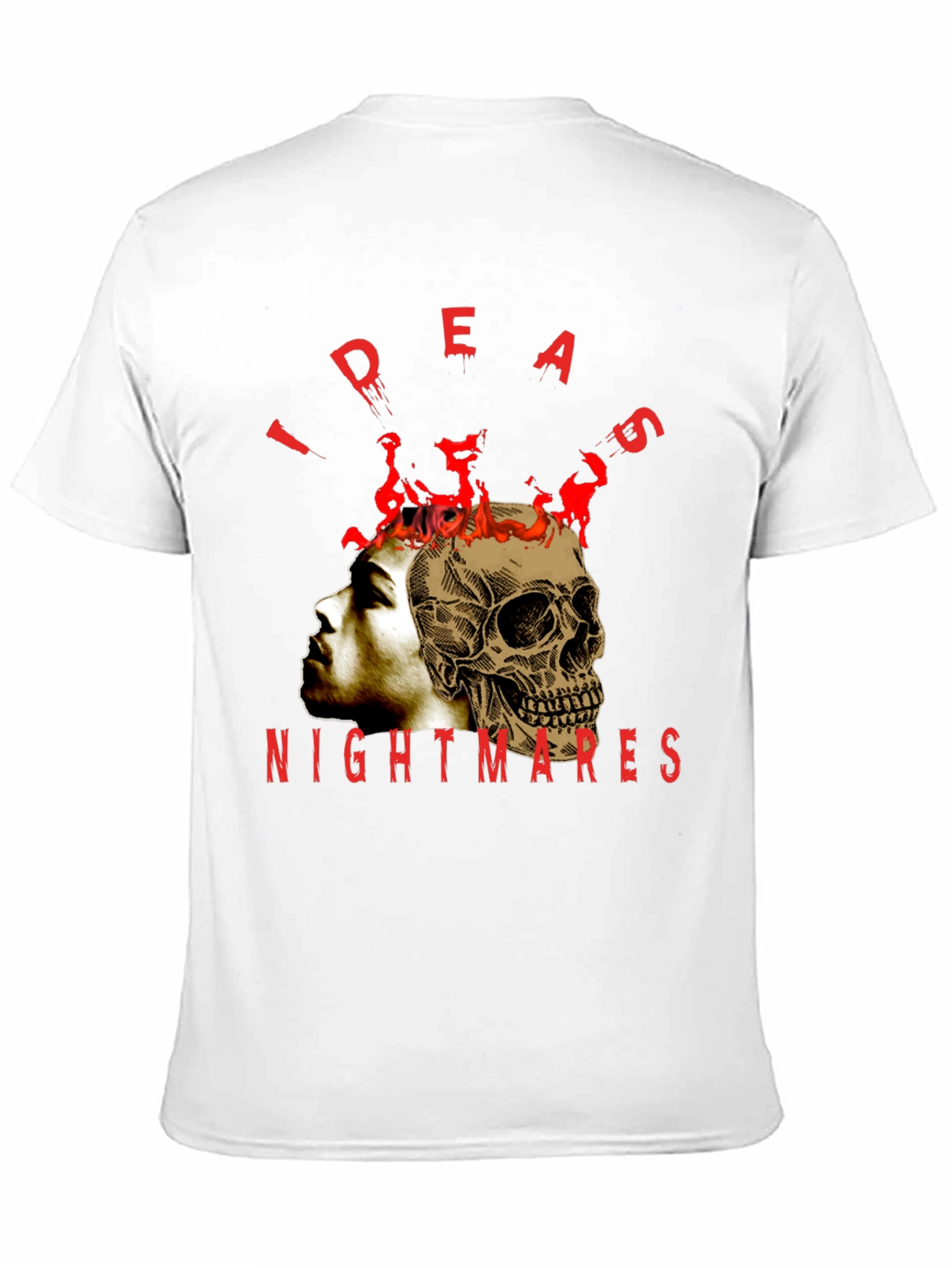 Ideas Nightmares Graphic T-Shirt - Skull Head Design