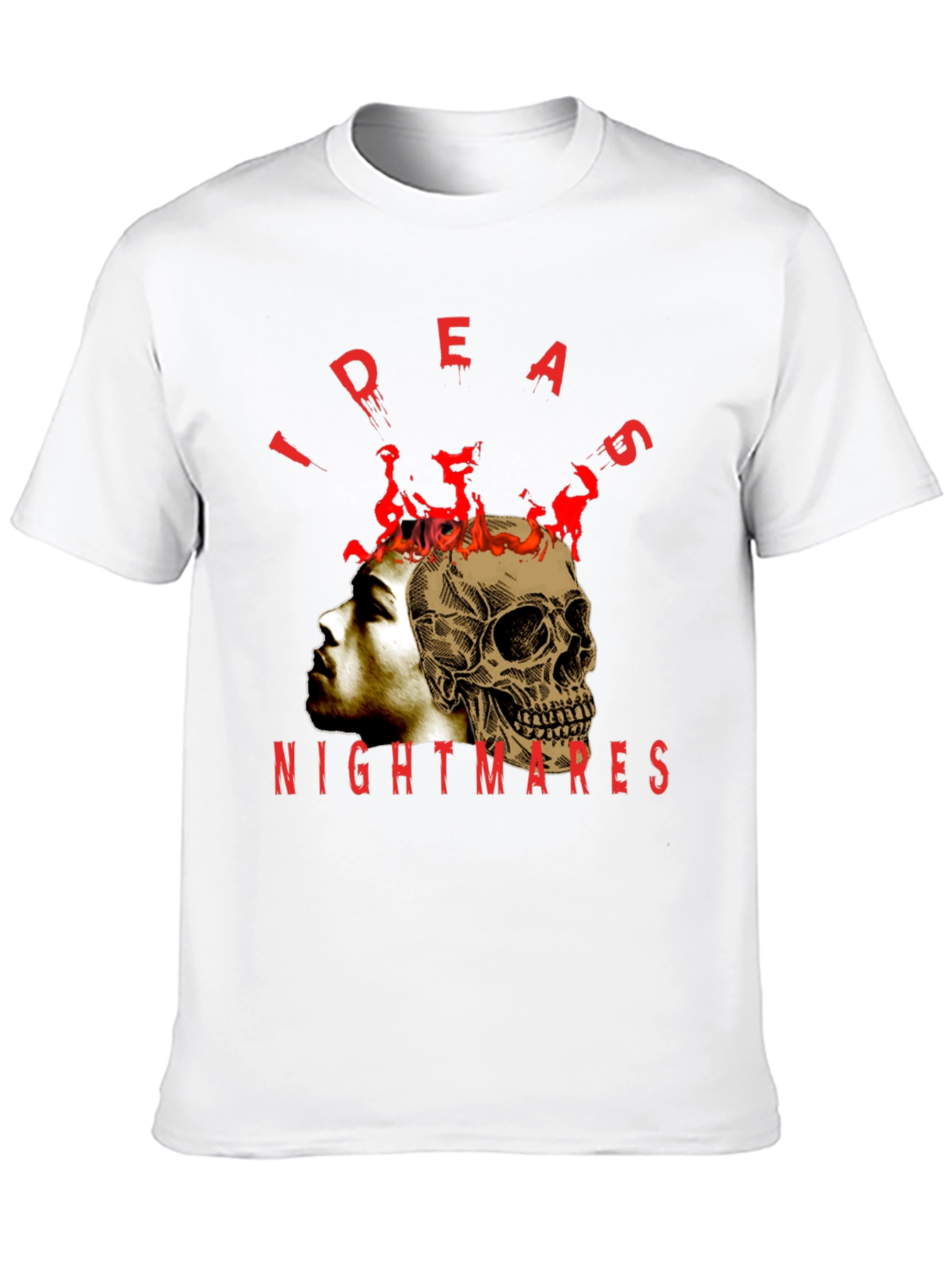 Ideas Nightmares Graphic T-Shirt - Skull Head Design