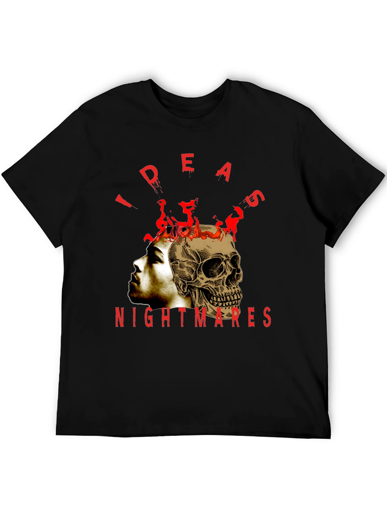 Ideas Nightmares Graphic T-Shirt - Skull Head Design