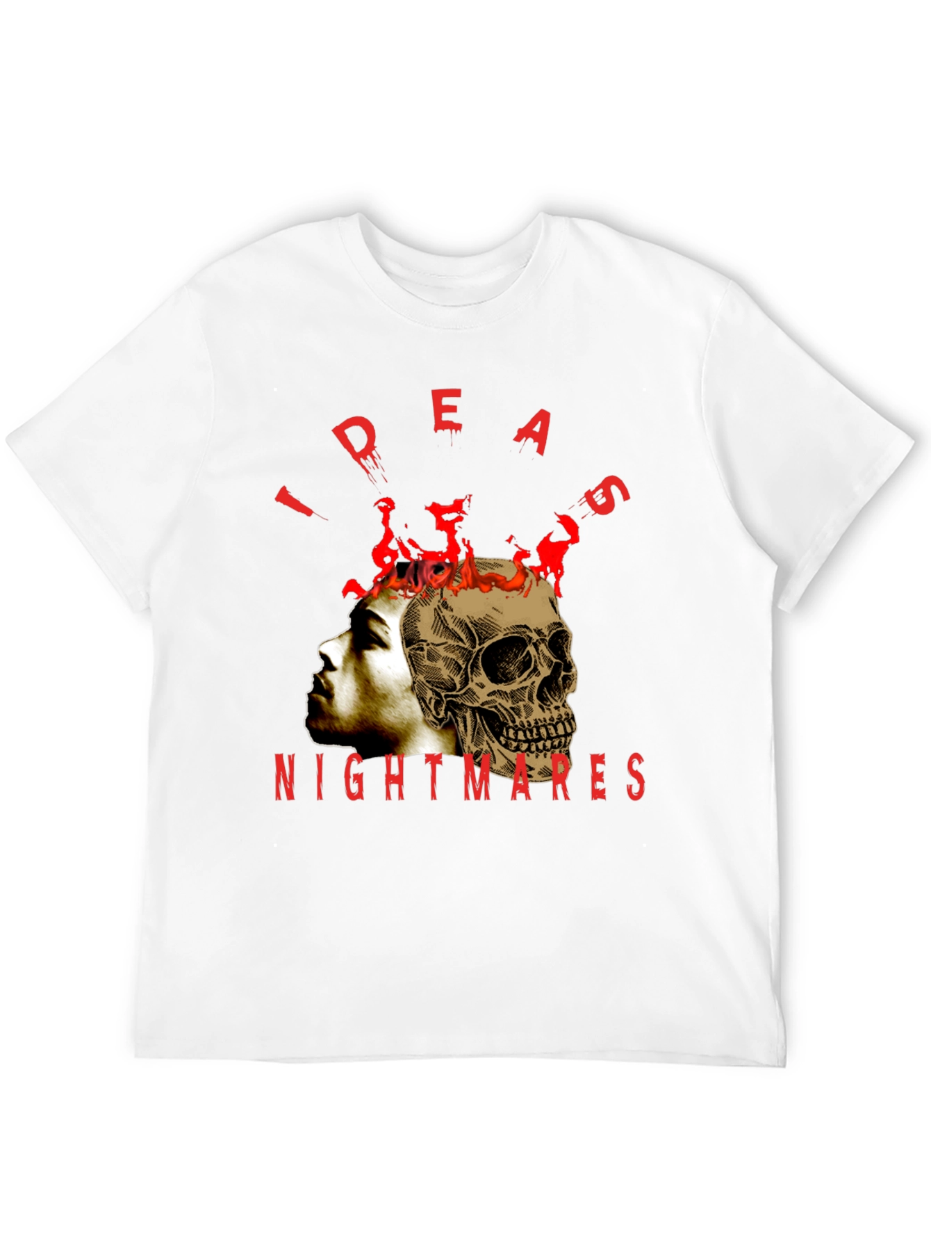 Ideas Nightmares Graphic T-Shirt - Skull Head Design