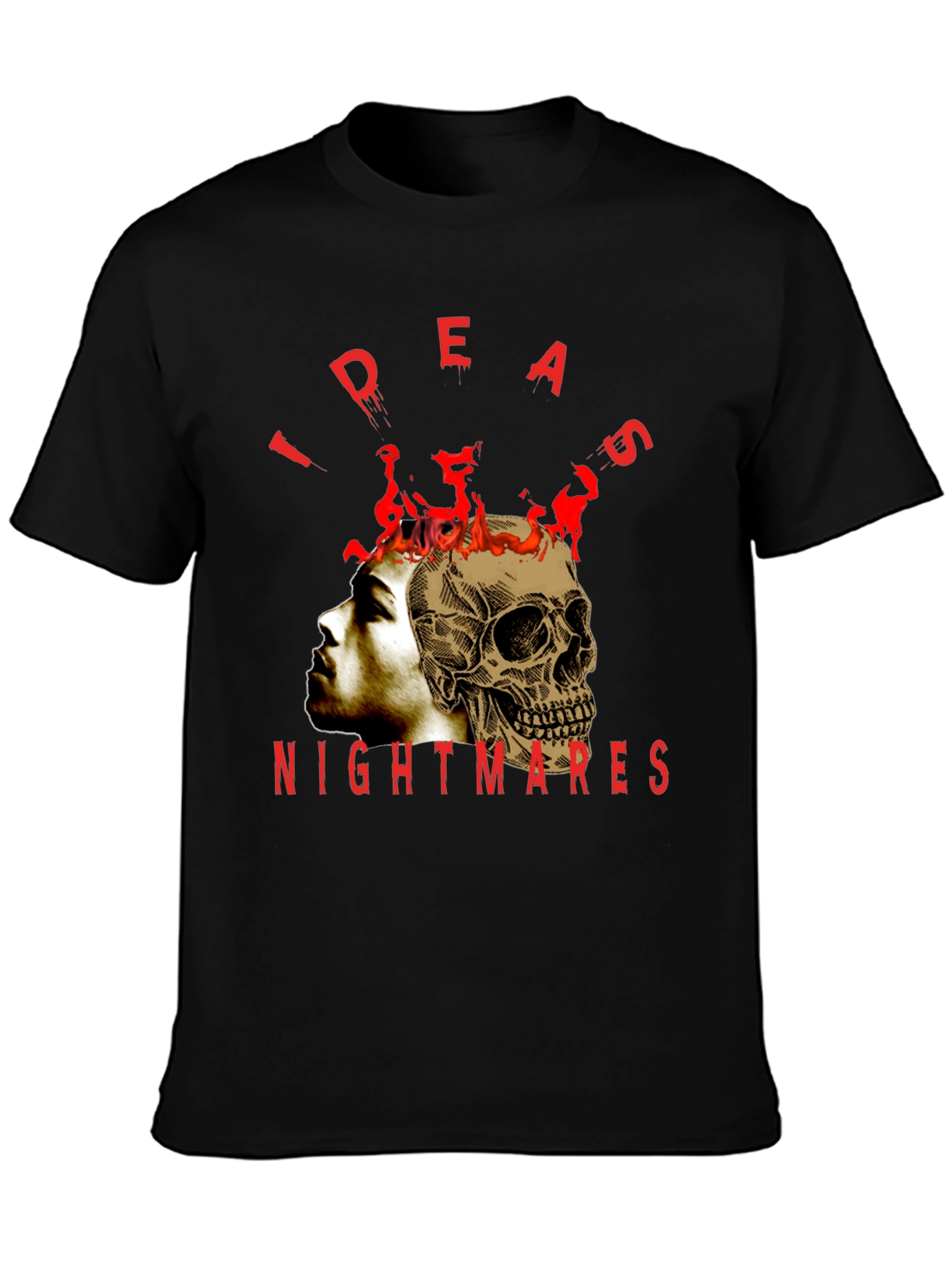 Ideas Nightmares Graphic T-Shirt - Skull Head Design