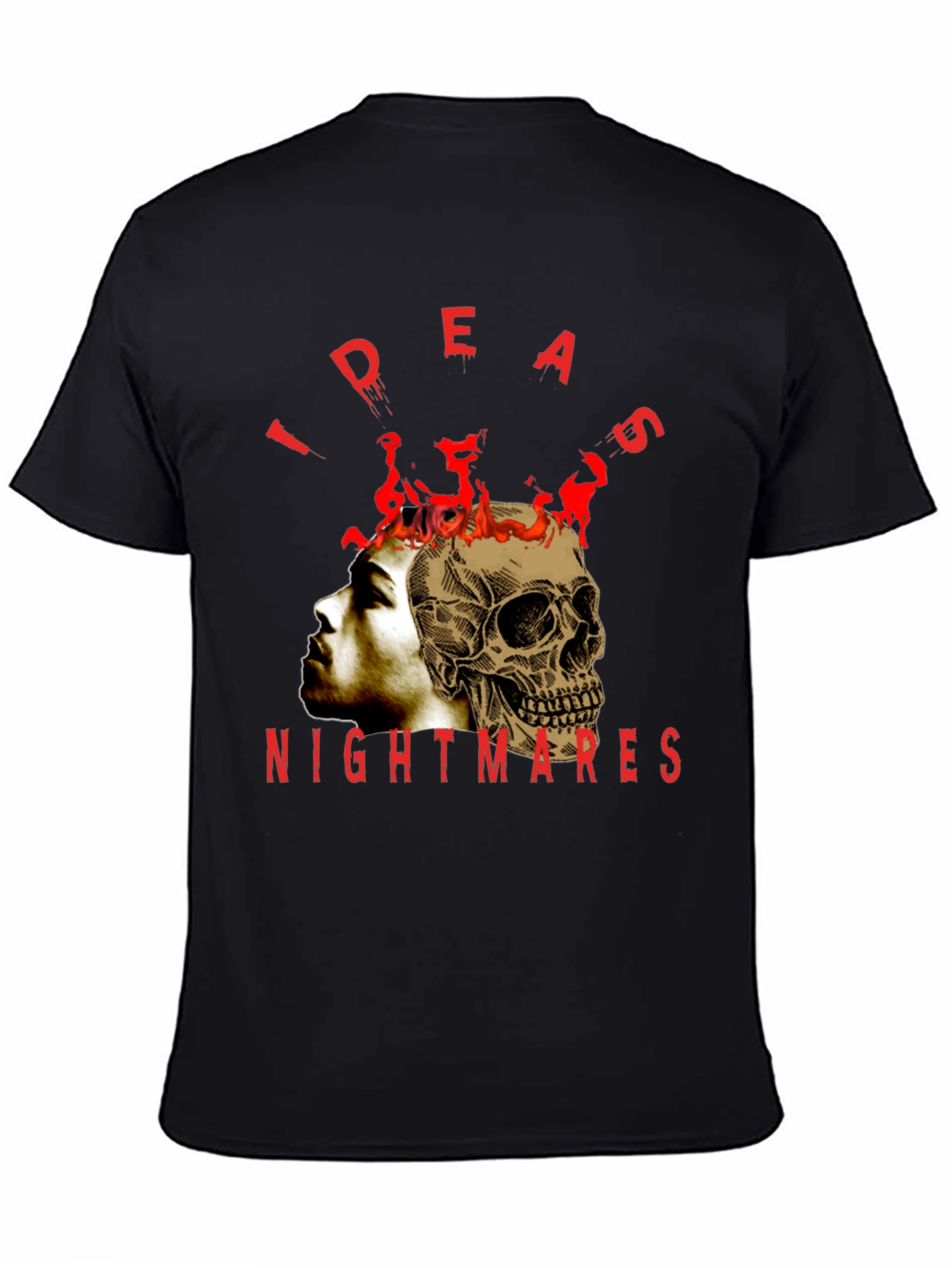 Ideas Nightmares Graphic T-Shirt - Skull Head Design