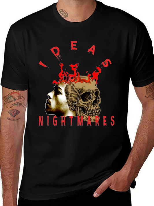 Ideas Nightmares Graphic T-Shirt - Skull Head Design