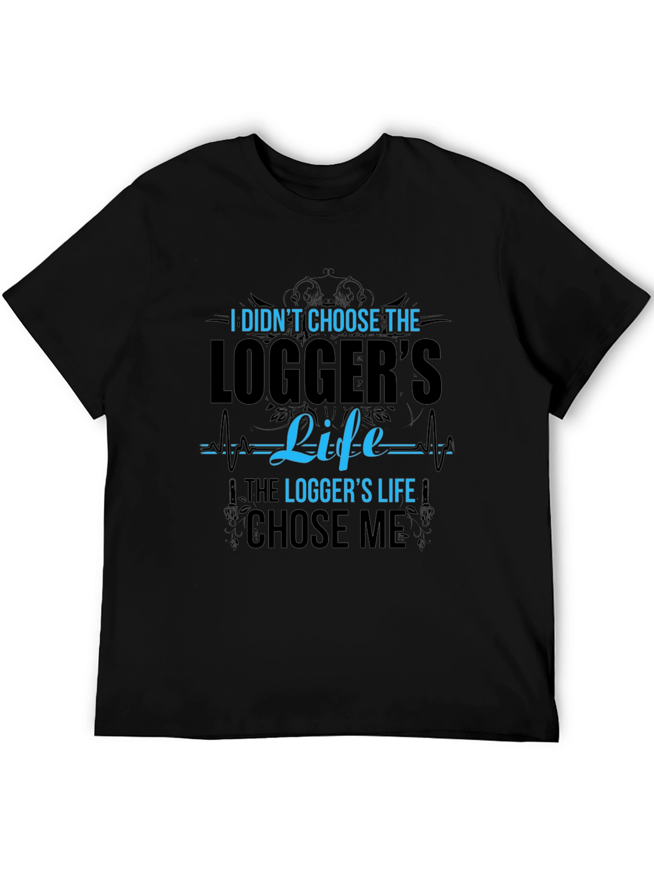 Loggers Life Black Cotton Graphic Tee